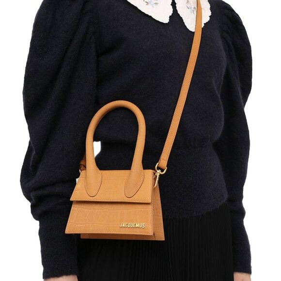 Jacquemus Le Chiquito Moyen croc embossed in Honey Embossed medium sized leather - Picture 9 of 10